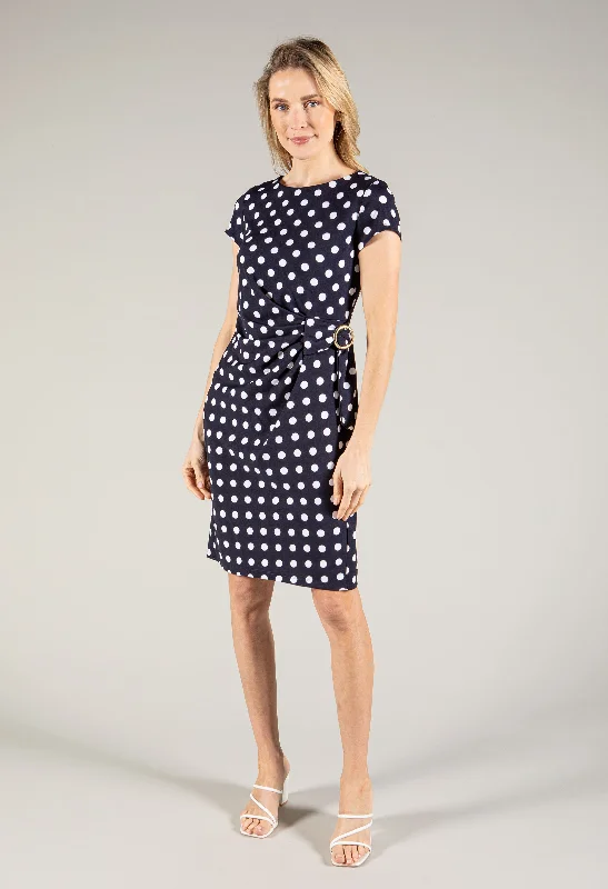 High Street Design Polka Dot Belted Dress