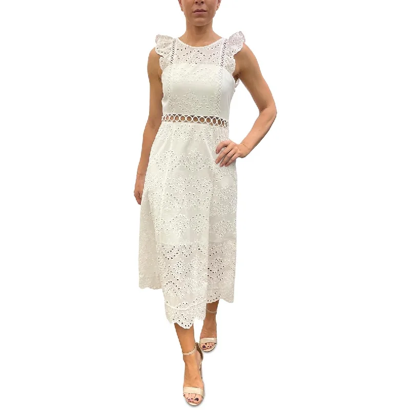 Fresh And Fashionable Sam Edelman Womens Eyelet Cotton Midi Dress