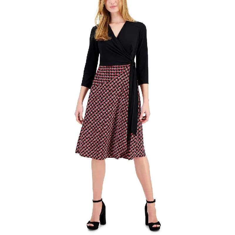 Fashionable Prints Robbie Bee Womens Houndstooth Midi Midi Dress