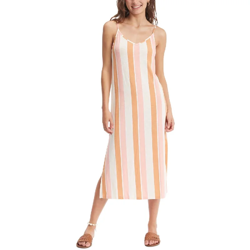 Celebrity Picks Roxy Womens Juniors Striped Slub Midi Dress