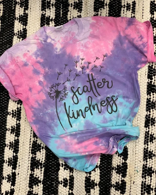 Luxury Customization Scatter Kindness Tie Dye Graphic Tee Shirt