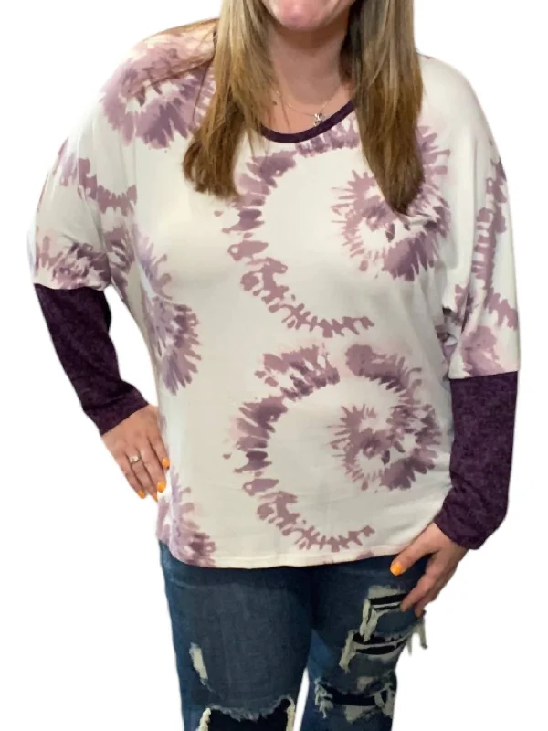 Luxury Fashion Swirl Dolman Sweater In Lavender