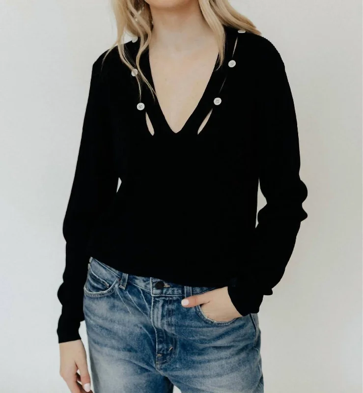 Sports Style Elsie Sweater In Black