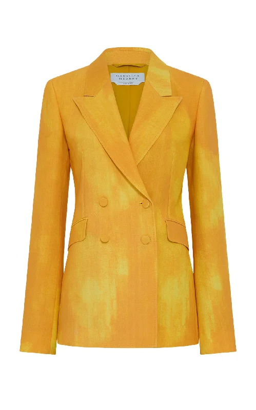 Lace Design Angela Blazer in Cadmium Yellow Virgin Wool