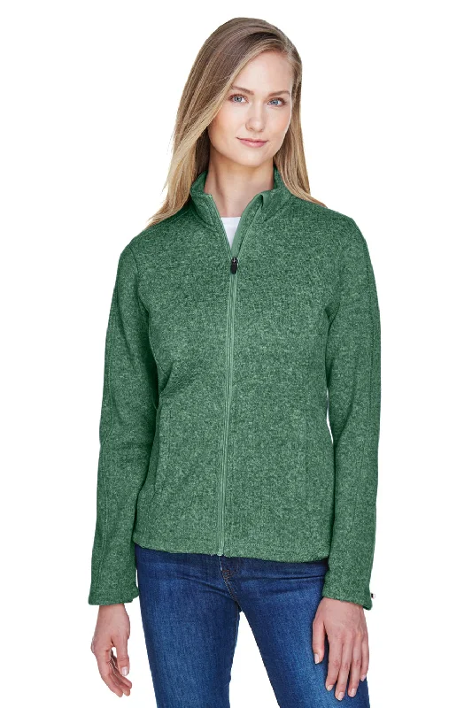 Sports And Leisure Devon & Jones Womens Bristol Pill Resistant Sweater Fleece Full Zip Jacket - Heather Forest Green