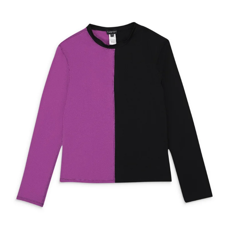 Basic Version CALLIPYGIAN COLORBLOCK LS CREW PURPLE BLACK SHIRT