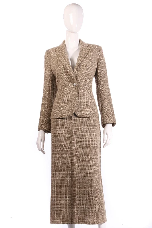 Fashion Pioneer Gianfranco Corneli Skirt Suit Brown Size 10/12