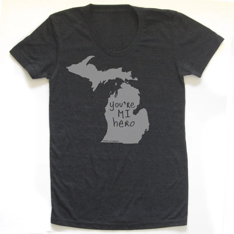 Free And Comfortable Ready to ship! SALE: Michigan : you're MI hero women tri-blend tee