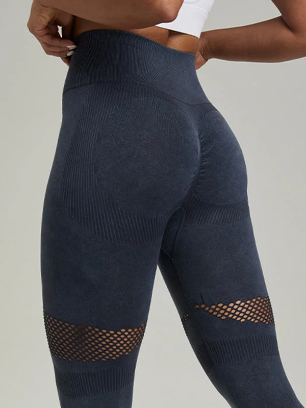 Fashion Concept ZASUWA Female Denim Fishnet Scrunch Bum Quick-dry Seamless Leggings