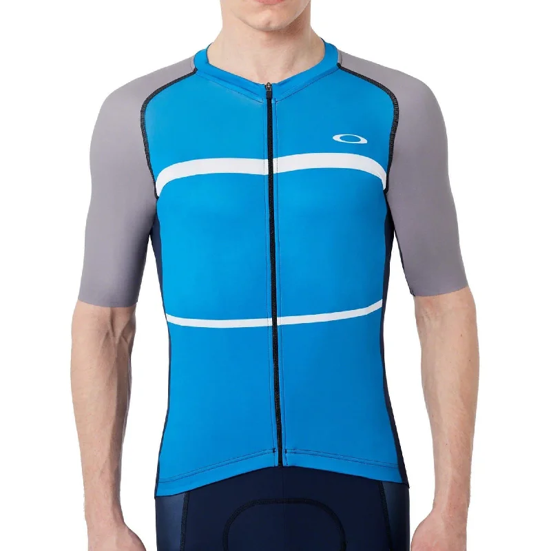 Basic Version Oakley Colourblock Short Sleeve Mens Cycling Jersey - Blue