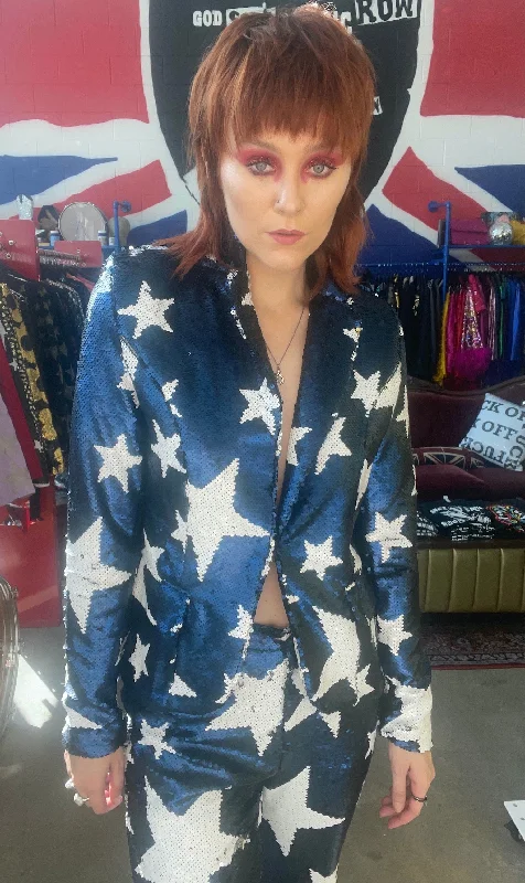 Fashion Wear Any Old Iron Blue Sparkle Star Suit