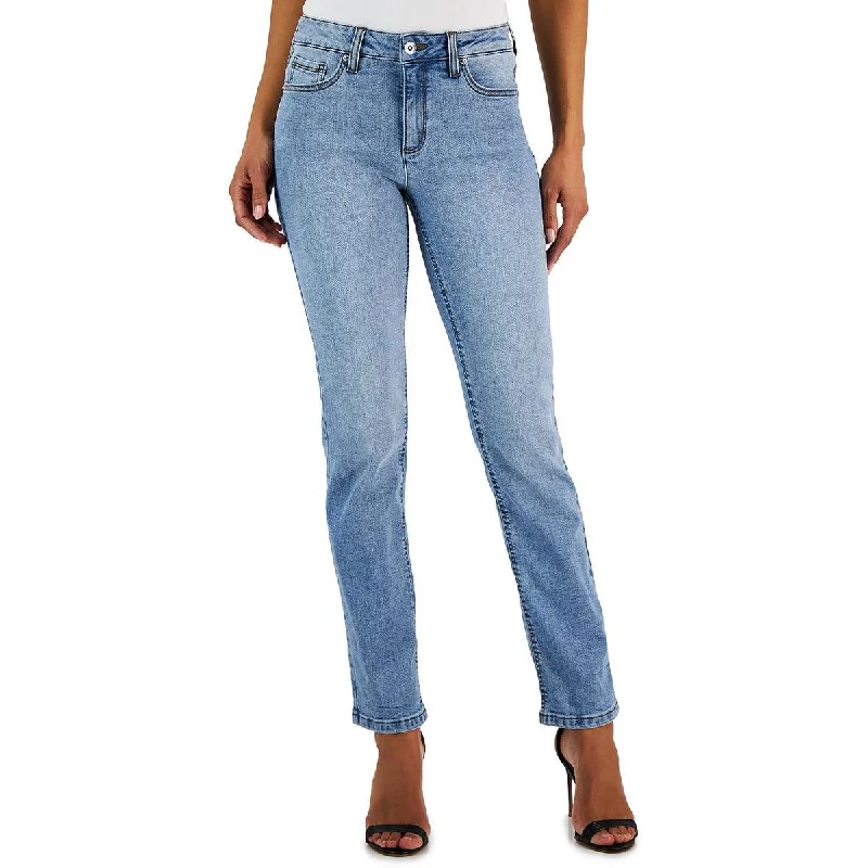 Effortless Style Anne Klein Womens Mid Rise Denim Straight Leg Jeans