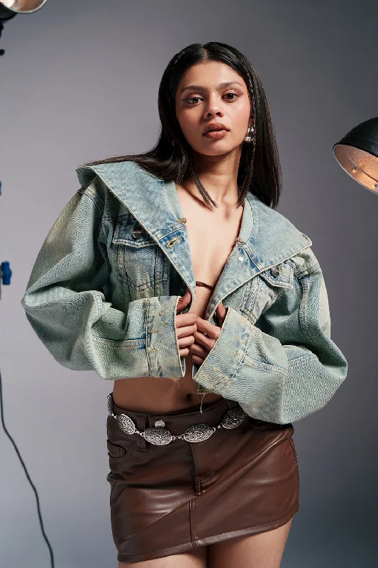 Exquisite Design Retro Haze Cropped Denim Jacket