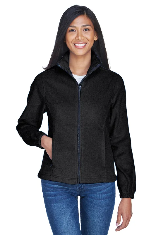 Versatile Itinerary UltraClub Womens Iceberg Pill Resistant Fleece Full Zip Jacket - Black