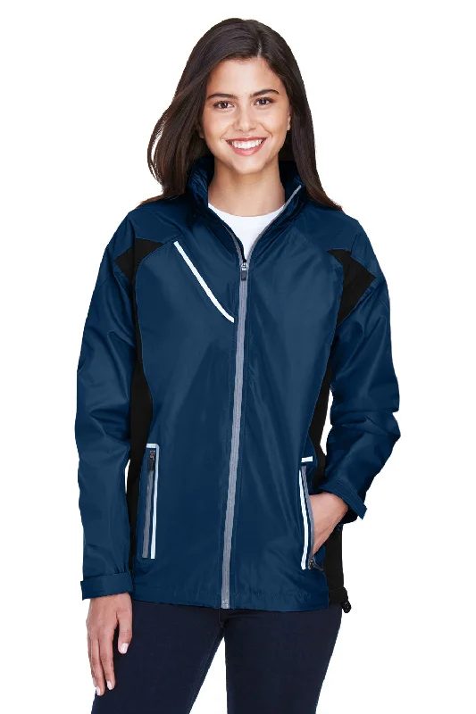 Personalized Outfit Team 365 Womens Dominator Waterproof Full Zip Hooded Jacket - Dark Navy Blue