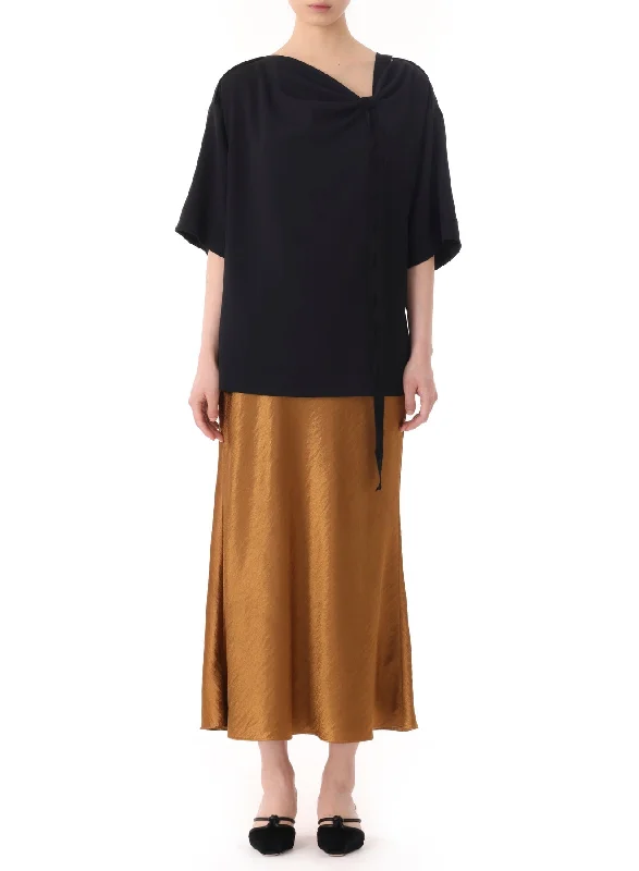 Personalized Wear Hammered Satin Midi Slip Skirt