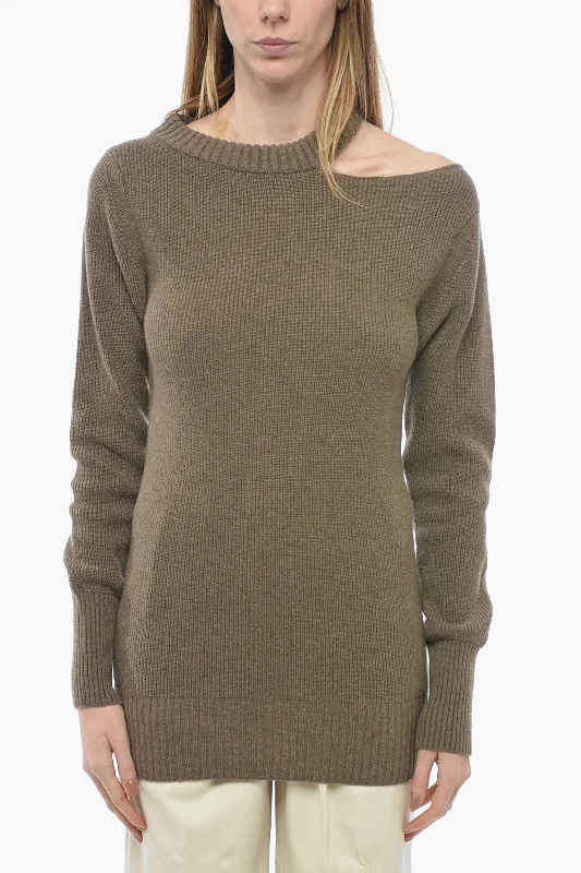 Classic Items Sacai Wool Oversized Sweater with Open Shoulder