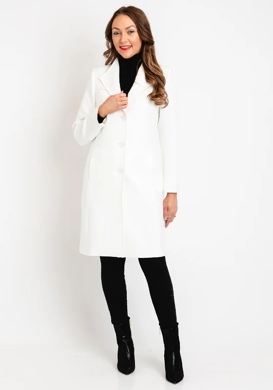 Trendy Items Christina Felix Classic Tailored Long Coat, Ivory