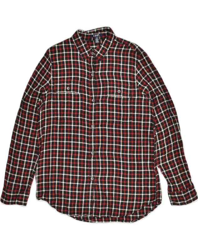 Celebrity Style CHAPS Womens Shirt UK 16 Large Red Check Cotton