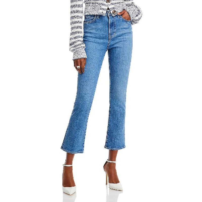 Unique Fashion Veronica Beard Womens Carly Denim Cropped Flared Jeans