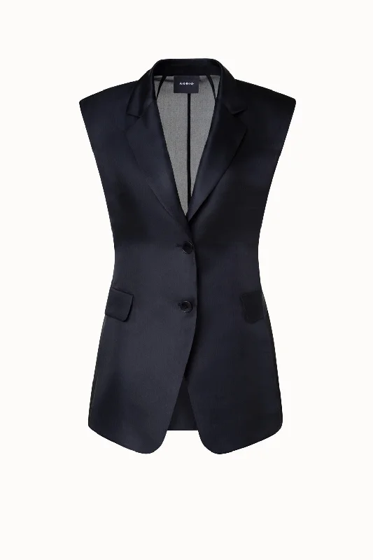 High-end Sense Tailored Sheer Silk Gilet