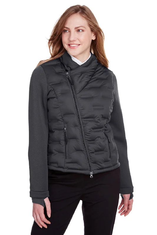 Exquisite Tailoring North End Womens Pioneer Hybrid Waterproof Full Zip Bomber Jacket - Carbon Grey/Black - Closeout