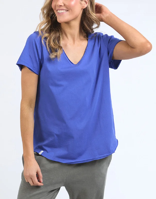 Celebrity Style Pima Vee Tee - Royal Blue