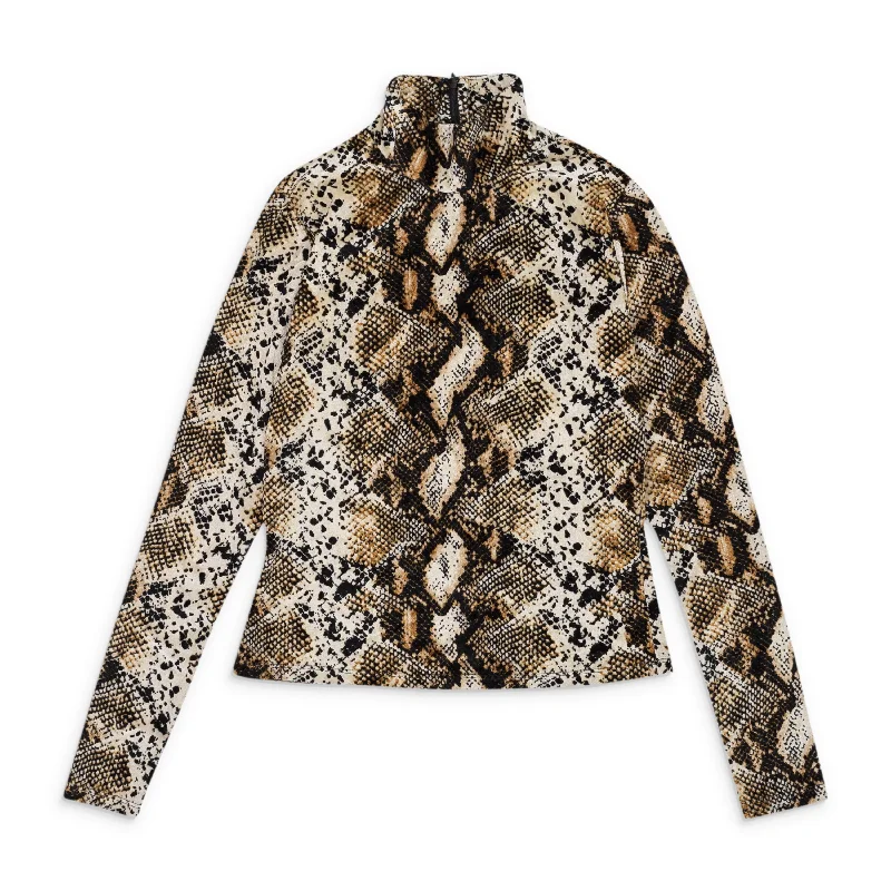 High Street Fashion CALLIPYGIAN SNAKE TURTLENECK BROWN SWEATER