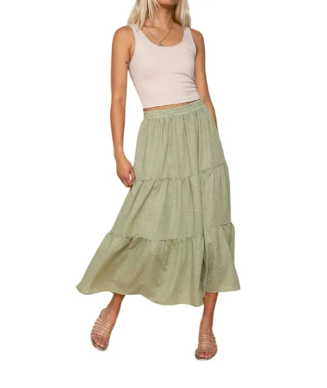 High-end Customization Carrie Skirt In Sage