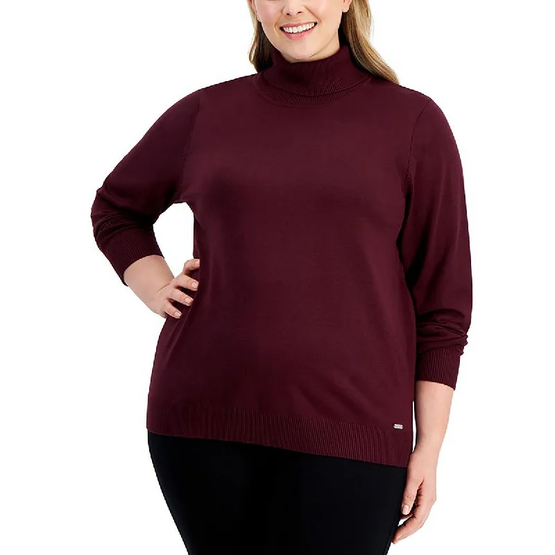 Exclusive Customization Plus Womens Knit Ribbed Turtleneck Sweater