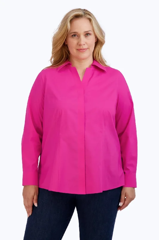 High-end Sense Taylor Plus Essential Stretch No Iron Shirt, Azalea