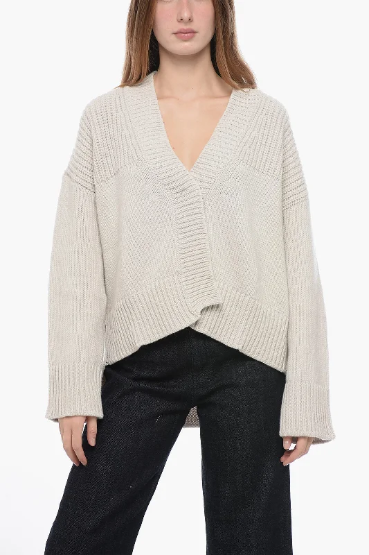 Comfortable Wear Dondup Wool and Cashmere Cardigan with V-neck