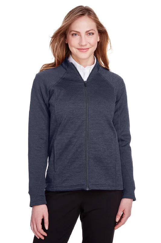 Comfortable Fashion North End Womens Flux 2.0 Fleece Water Resistant Full Zip Jacket - Heather Classic Navy Blue/Carbon Grey