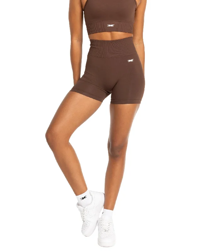 High Street Fashion Elite Seamless V2 Shorts - Chocolate (Subtle Scrunch)