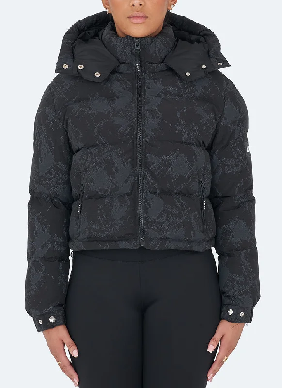 Comfortable Outfits Concrete Puffer Jacket - Black