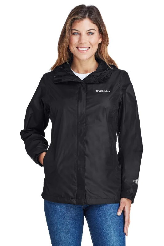 Economic Outlook Columbia Womens Arcadia II Waterproof Full Zip Hooded Jacket - Black - Closeout