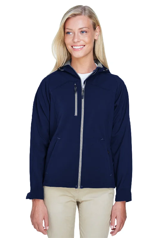 High Street Series North End Womens Prospect Water Resistant Full Zip Hooded Jacket - Classic Navy Blue