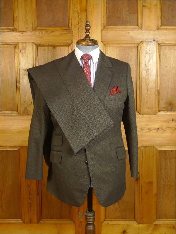 Exquisite Details 24/1074 wonderful 1974 cyril a castle savile row conduit st brown heavyweight brown worsted suit w/ dandy linings 43 short to regular