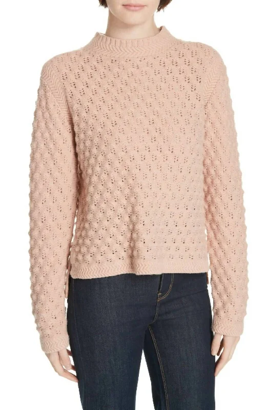 Energy Wear Popcorn Wool Blend Sweater In Pink