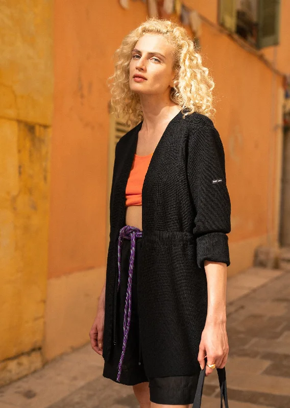 Editorial Design CAUDAN - Long Jacket With Adjustable Waist | 100% Wool (BLACK)