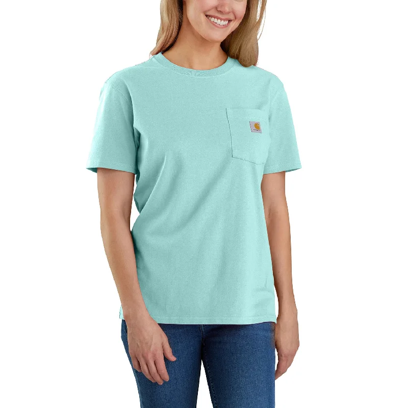 Editorial Design Carhartt Women's Short Sleeve Pocket T-Shirt_Pastel Turquoise