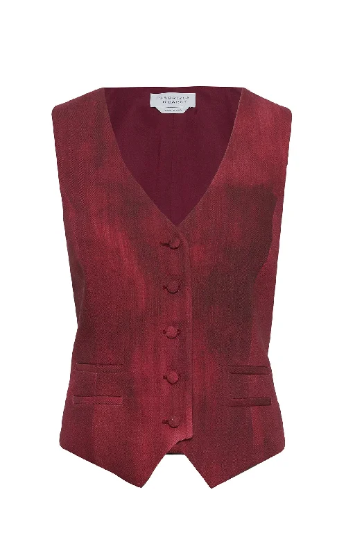 Bright Colors Coleridge Vest in Bordeaux Virgin Wool