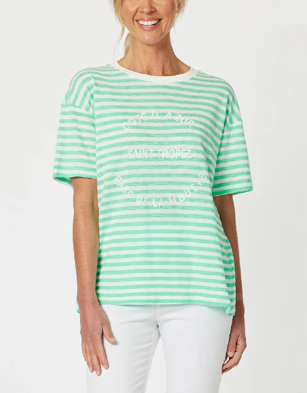 Economic Outlook Saint Tropez Stripe Tee - Mint