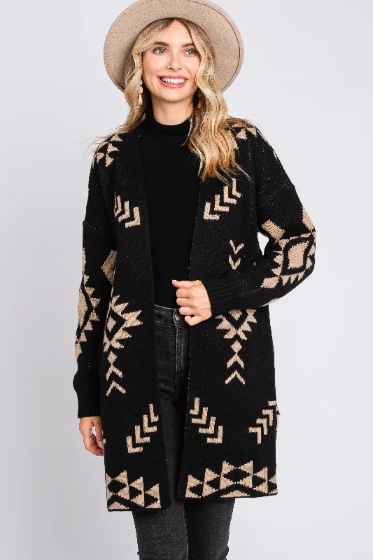 Modernism Black Print Cardigan