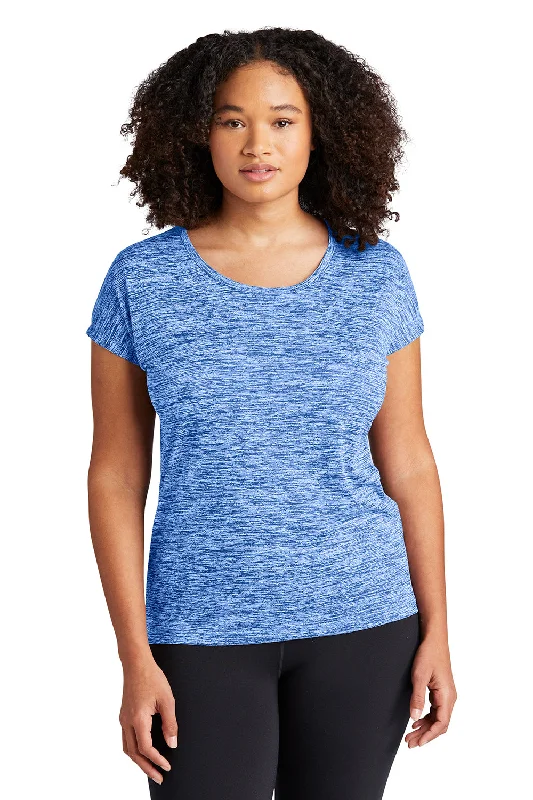 Energy Wear Sport-Tek Womens Electric Heather Moisture Wicking Short Sleeve Crewneck T-Shirt - True Royal Blue Electric - Closeout