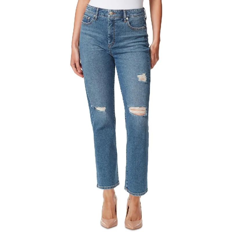 Trendy Comfort Jessica Simpson Womens Spotlight Denim Distressed Straight Leg Jeans