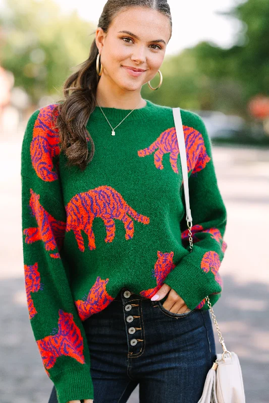 Goddess Style It's All Clear Green Tiger Sweater