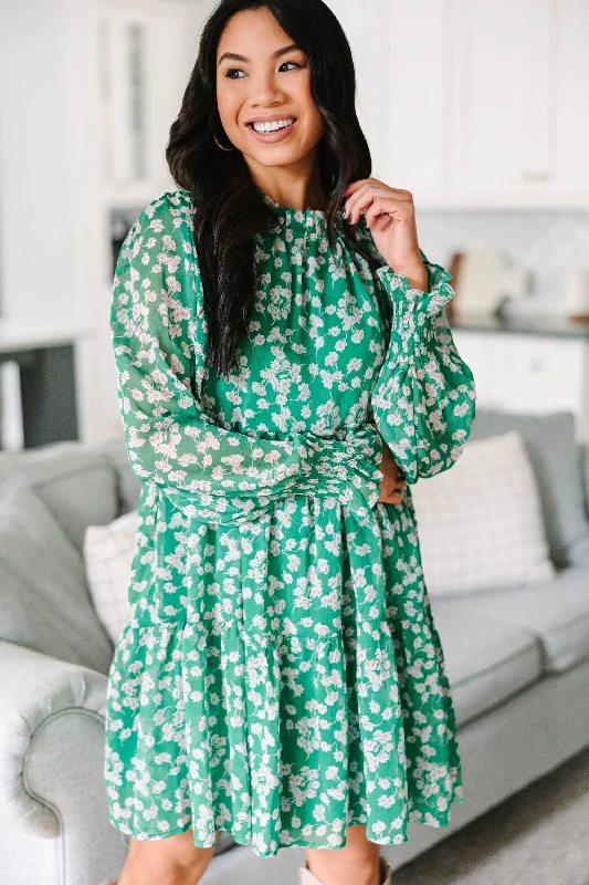 Trends Send For You Green Ditsy Floral Dress