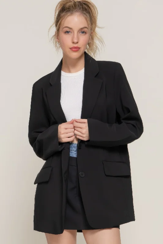 Youthful Style Long slv front button closure blazer