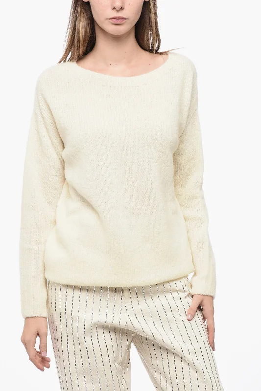 Elegant Series Gentryportofino Virgin Wool Blended Pullover with Wide Neckline